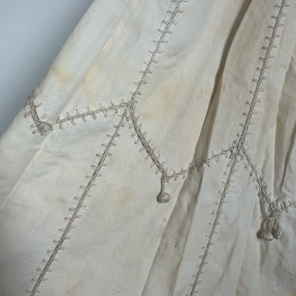 Vintage 70's Embellished Embroidered Crochet Cotton Skirt Size M/L - Picture 4 of 10